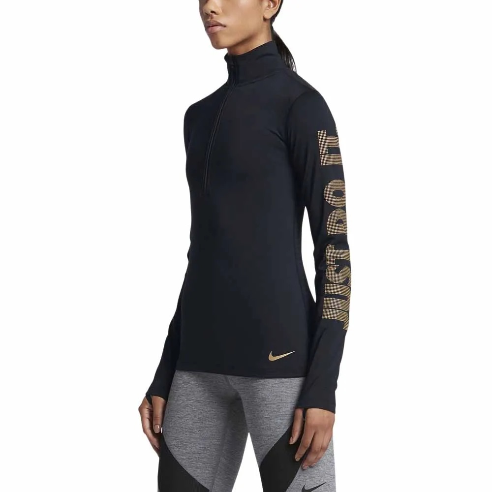 Nike Medium Women's Black & Gold Half Zip